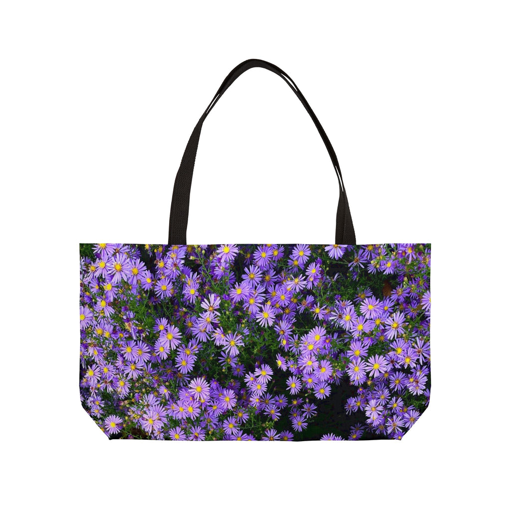 Weekender Tote Bag — Purple Aster Floral Print Beach & Travel Bag