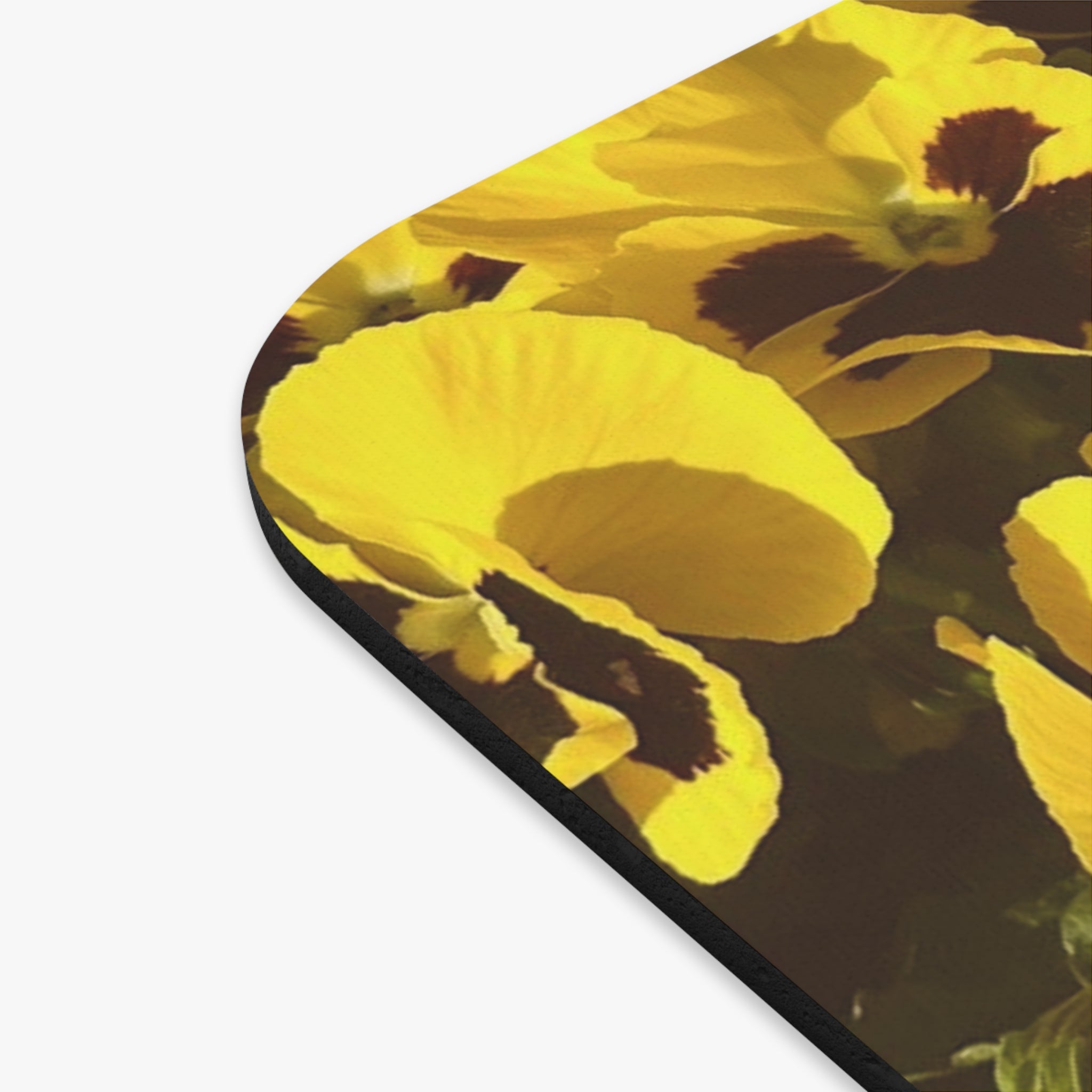 Yellow Pansy Floral Mouse Pad — Bright Botanical Desk Mat for Home & Office