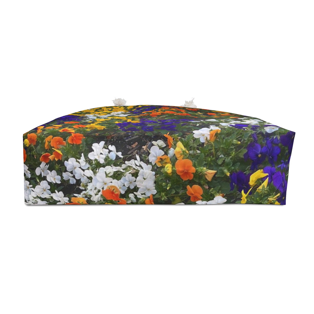 Floral Splash Weekender Bag – Colorful Pansy Garden Travel Tote