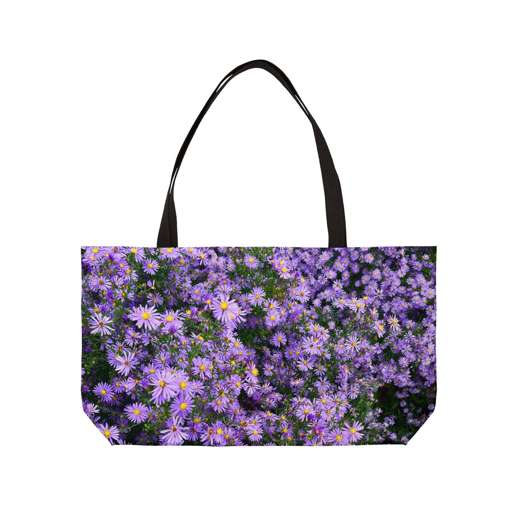 Weekender Tote Bag — Purple Aster Floral Print Beach & Travel Bag