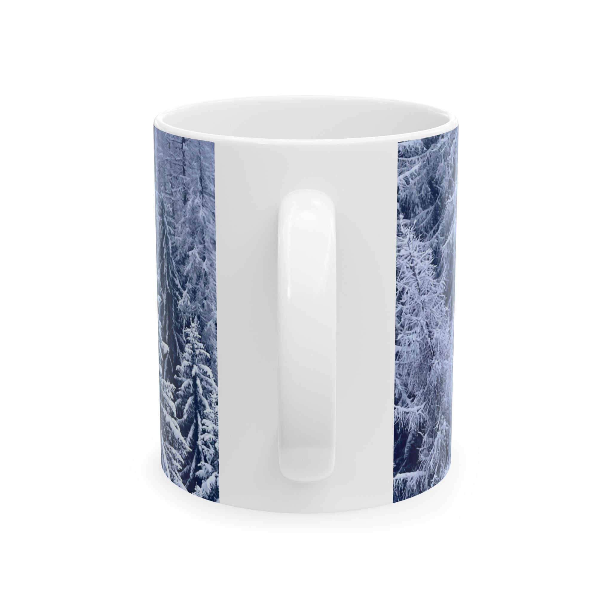 Winter Forest Ceramic Mug — Snowy Pine Trees 11oz & 15oz
