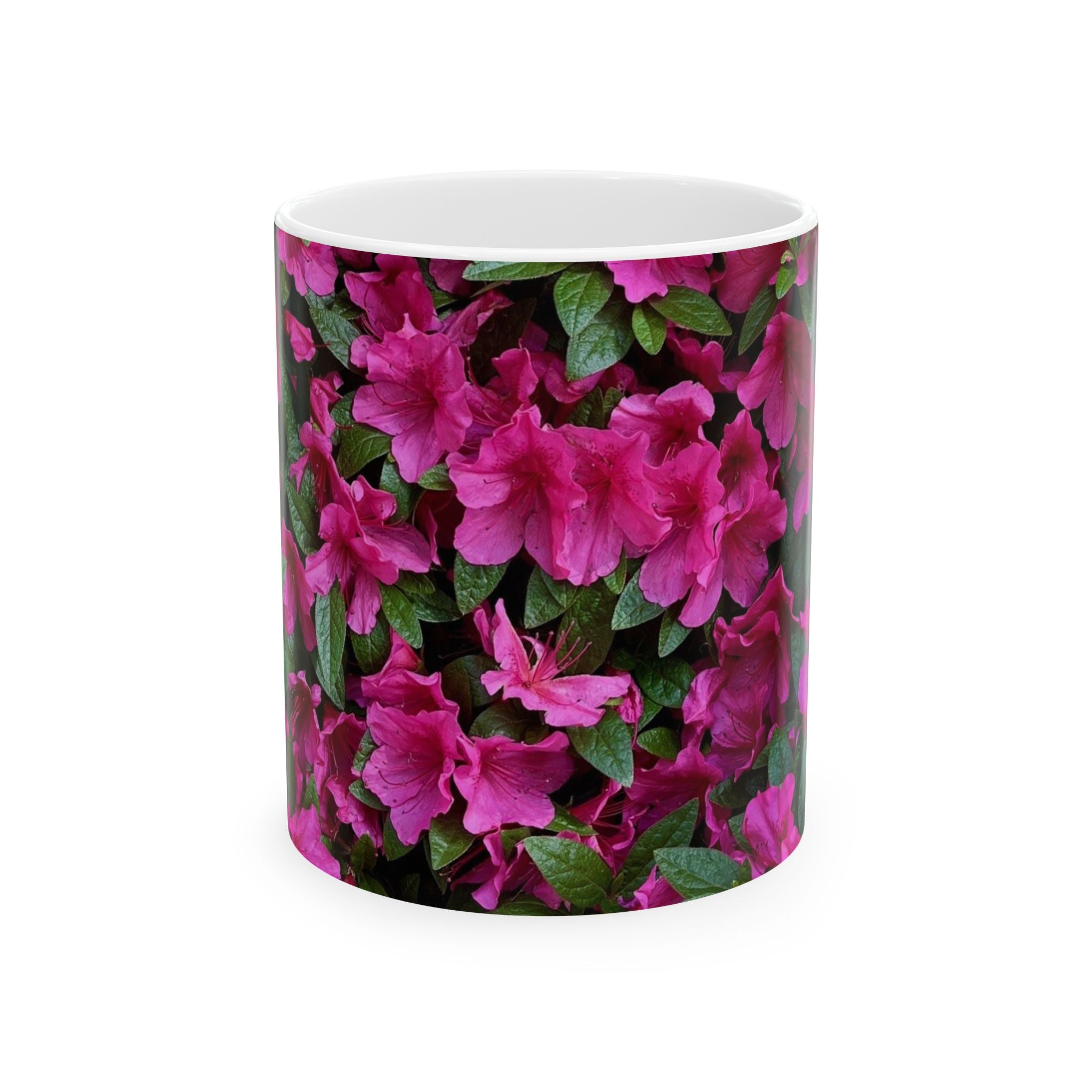 Pink Azalea Floral Mug — Vibrant Garden Tea & Coffee Cup (11oz, 15oz)