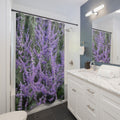 Lavender Field Shower Curtain — Botanical Purple Floral Bathroom Decor