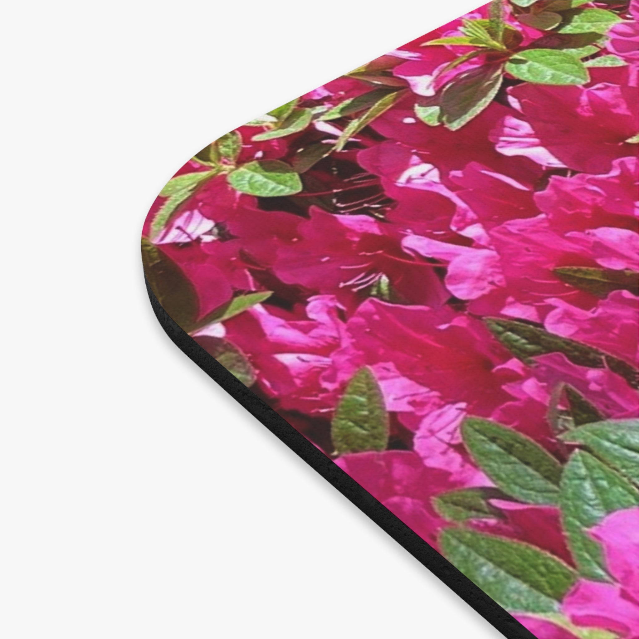 Pink Azalea Floral Mouse Pad — Vibrant Garden Desk Accessory