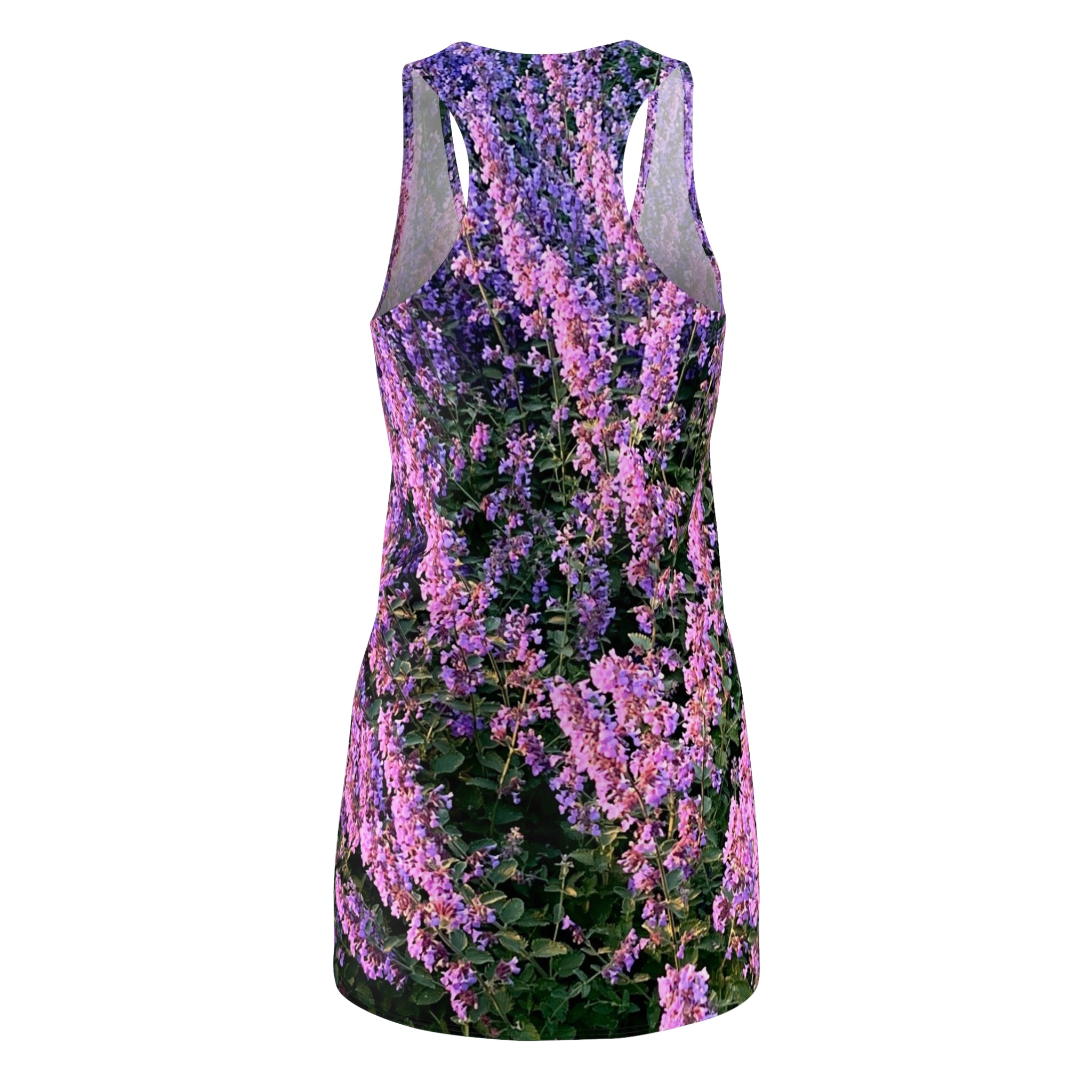Lavender Field Racerback Dress - Floral All-Over Print Summer Dress
