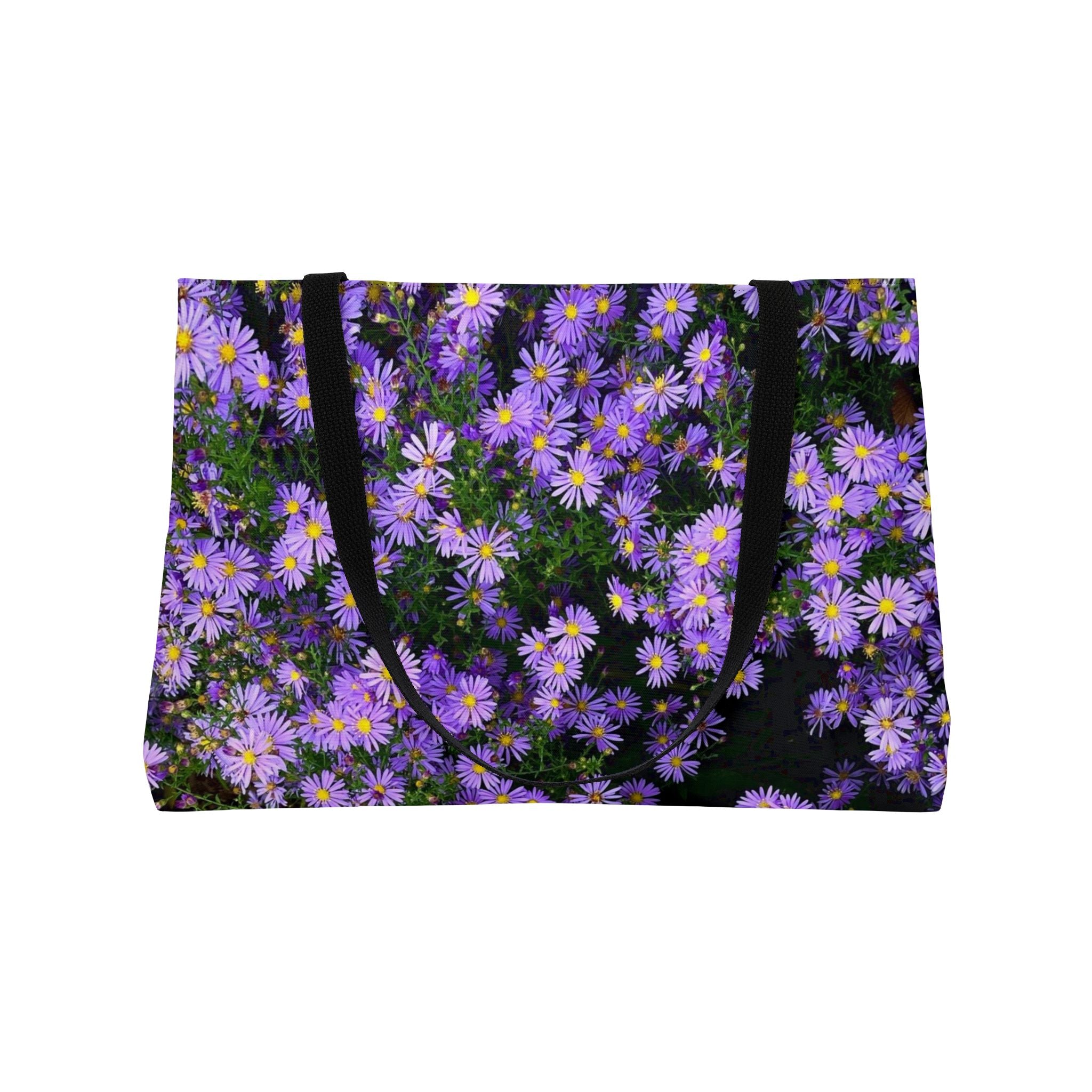Weekender Tote Bag — Purple Aster Floral Print Beach & Travel Bag