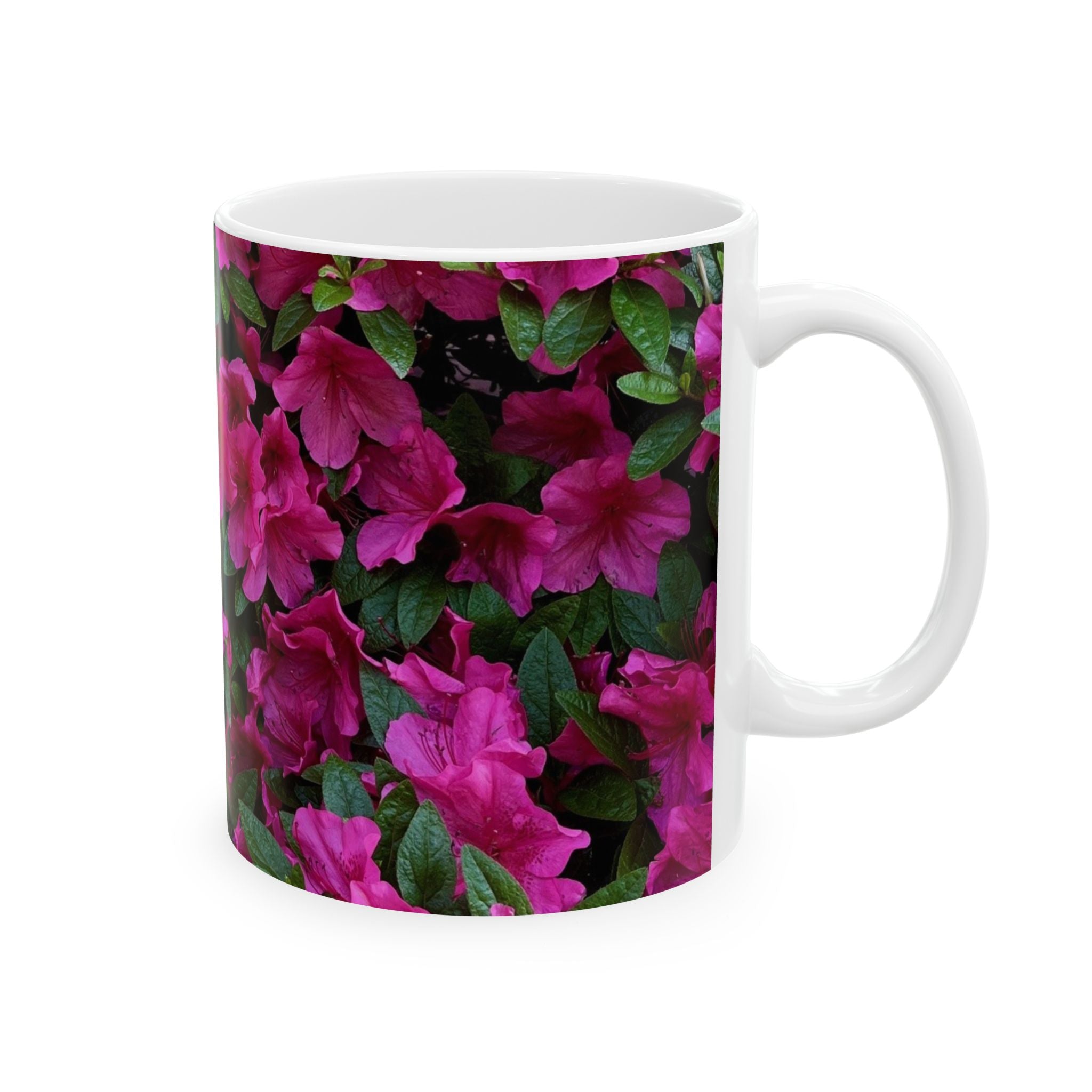 Pink Azalea Floral Mug — Vibrant Garden Tea & Coffee Cup (11oz, 15oz)