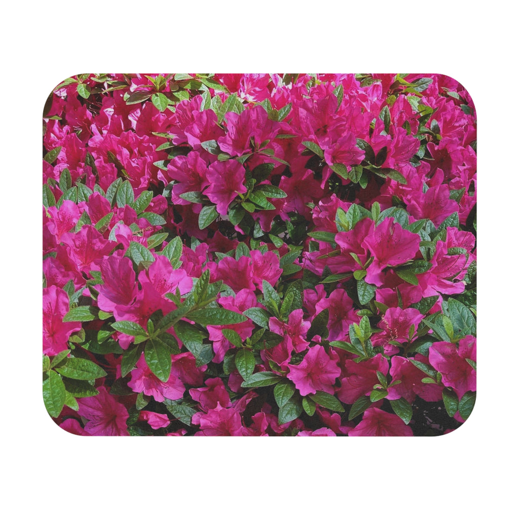 Pink Azalea Floral Mouse Pad — Vibrant Garden Desk Accessory